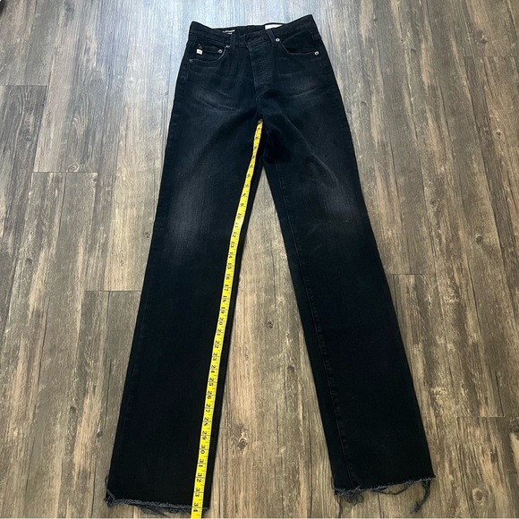 AG-ED ADRIANO GOLDSCHMIED Black Denim High Rise Vintage Straight Fit Jeans 27 R - Picture 14 of 15
